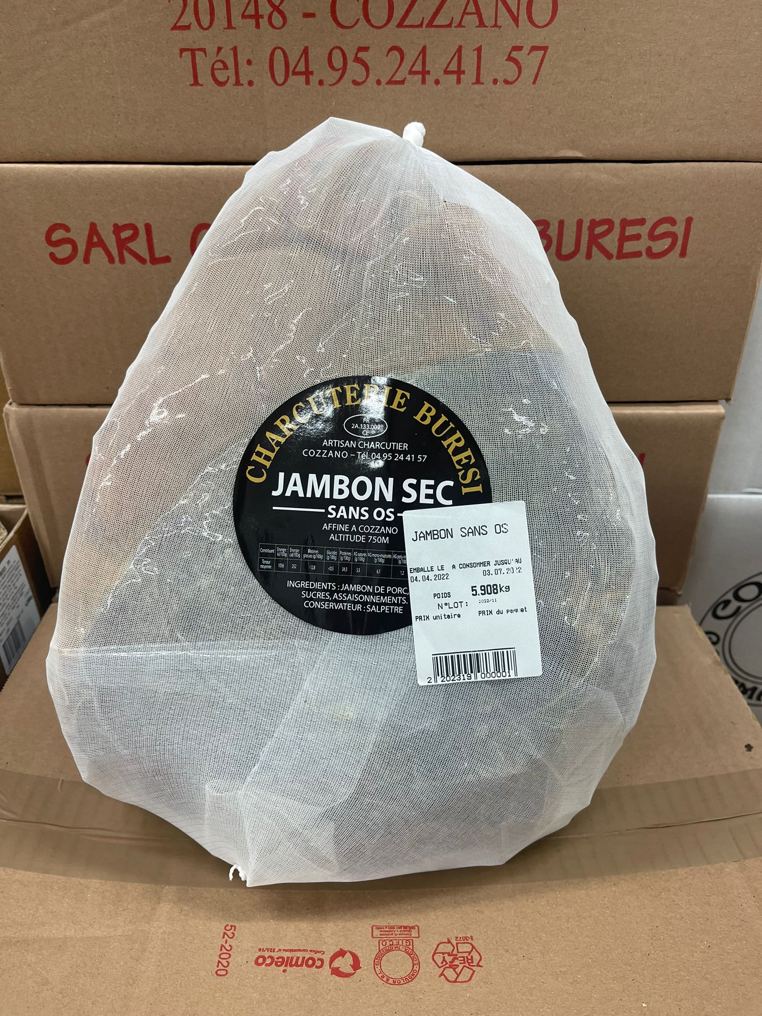 Jambon cru affiné en corse 9 - 12 mois